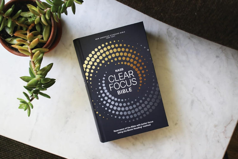 NASB Clear Focus Bible (Charcoal/Gold Hardcover)